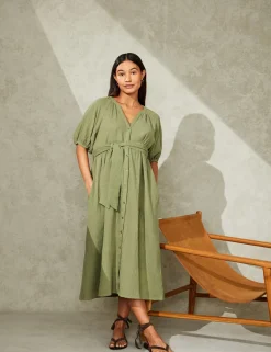 Maternity Pure Cotton Midi Shirt Dress