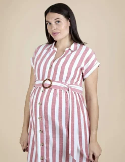 Maternity Pure Cotton Striped Midi Dress