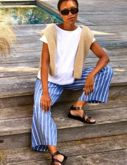 Maternity Pure Cotton Striped Trousers
