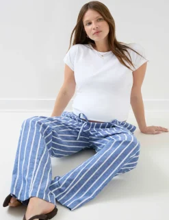 Maternity Pure Cotton Striped Trousers