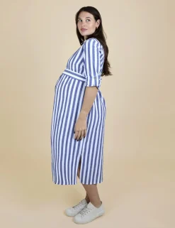 Maternity Pure Cotton Striped Shirt Dress