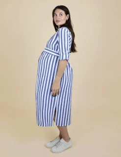 Maternity Pure Cotton Striped Shirt Dress