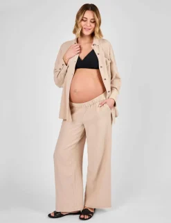 Maternity Pure Cotton Textured Trousers