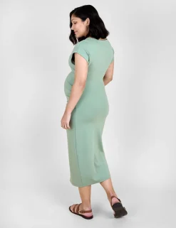 Maternity Ruched Midi Bodycon Dress