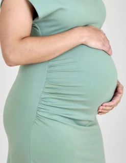 Maternity Ruched Midi Bodycon Dress