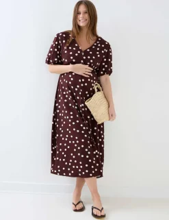 Maternity Spot Print Midi Dress