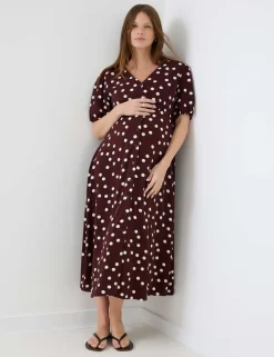 Maternity Spot Print Midi Dress
