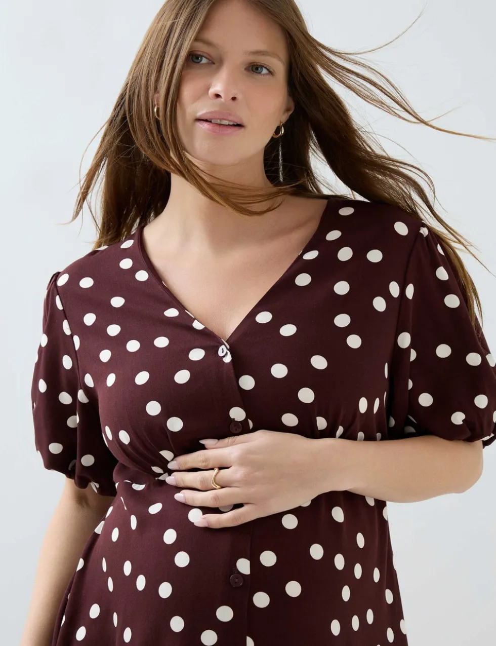 Maternity Spot Print Midi Dress