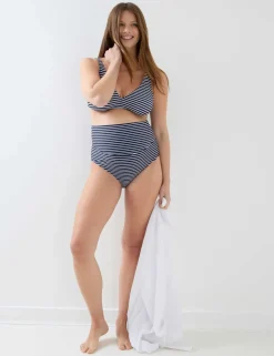 Maternity Striped V-Neck Bikini Set