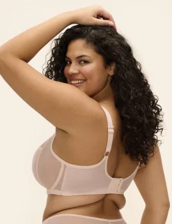 Matilda Mesh Embroidery Wired Plunge Bra DD-K