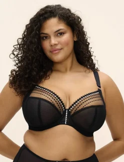Matilda Mesh Embroidery Wired Plunge Bra DD-K