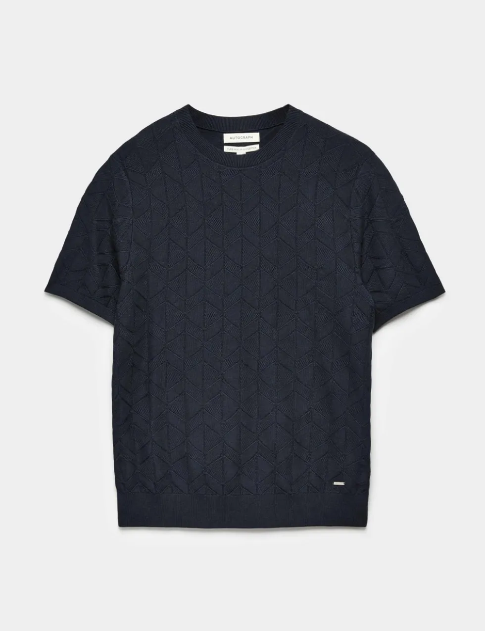 Mercerised Cotton Geometric Knitted T-shirt