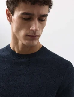 Mercerised Cotton Geometric Knitted T-shirt