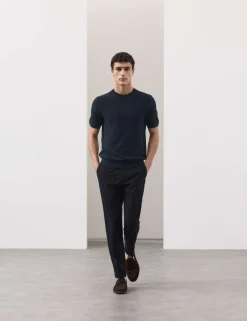 Mercerised Cotton Geometric Knitted T-shirt