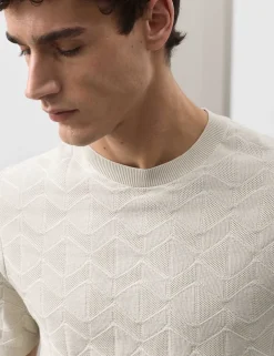 Mercerised Cotton Geometric Knitted T-shirt