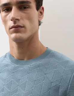 Mercerised Cotton Geometric Knitted T-shirt