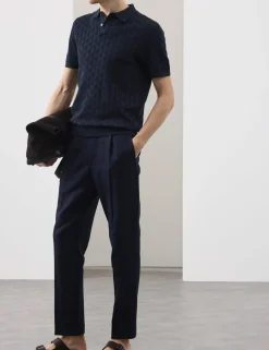 Mercerised Cotton Knitted Polo Shirt