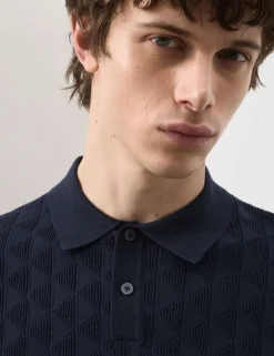 Mercerised Cotton Knitted Polo Shirt