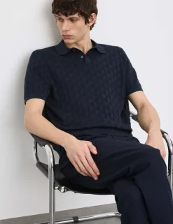 Mercerised Cotton Knitted Polo Shirt