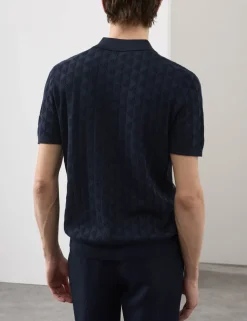 Mercerised Cotton Knitted Polo Shirt