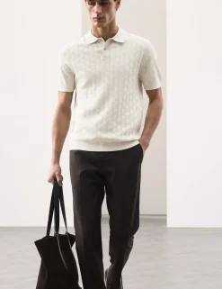 Mercerised Cotton Knitted Polo Shirt