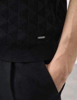 Mercerised Cotton Knitted Polo Shirt