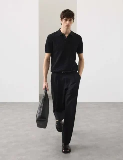 Mercerised Cotton Knitted Polo Shirt