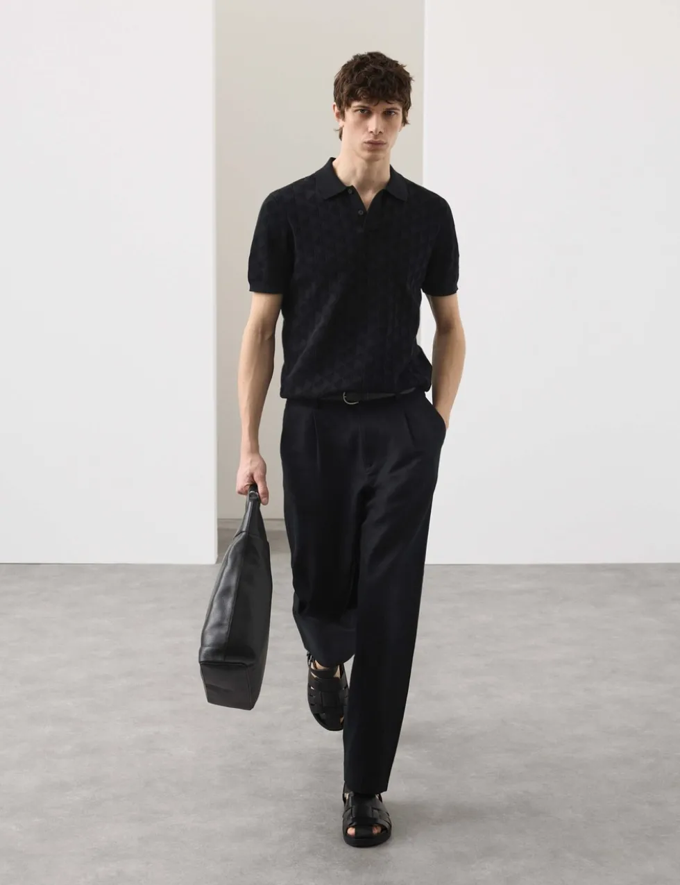 Mercerised Cotton Knitted Polo Shirt