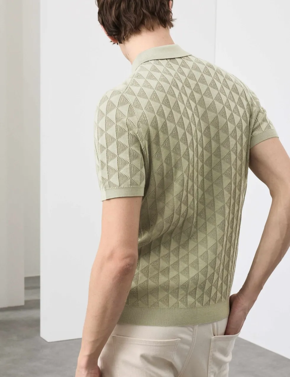 Mercerised Cotton Knitted Polo Shirt