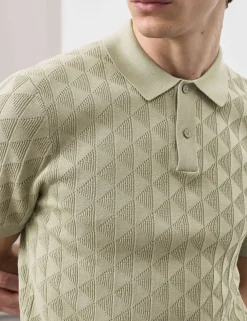 Mercerised Cotton Knitted Polo Shirt