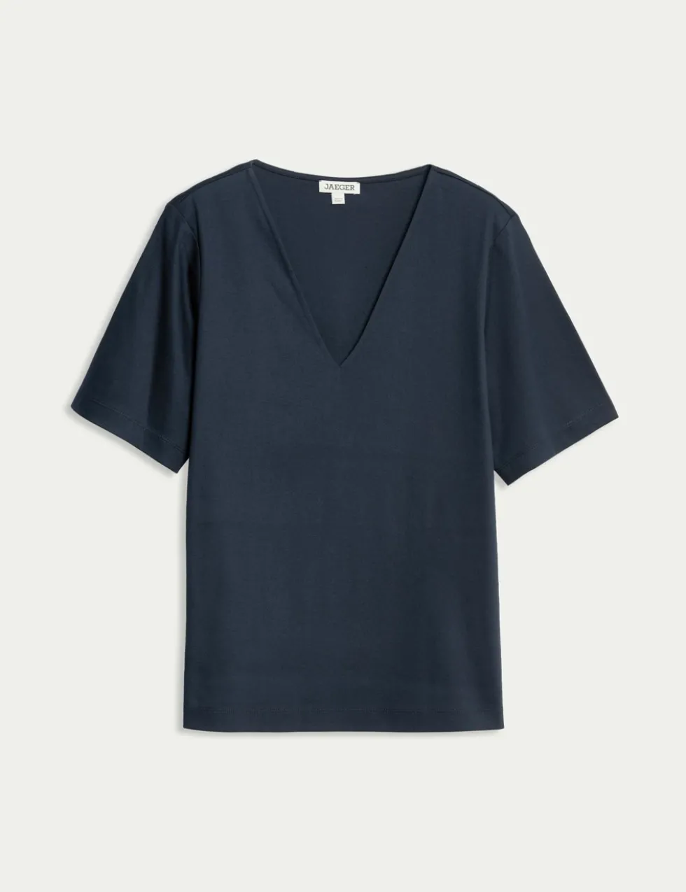 Mercerised Cotton V-Neck Boxy T-shirt
