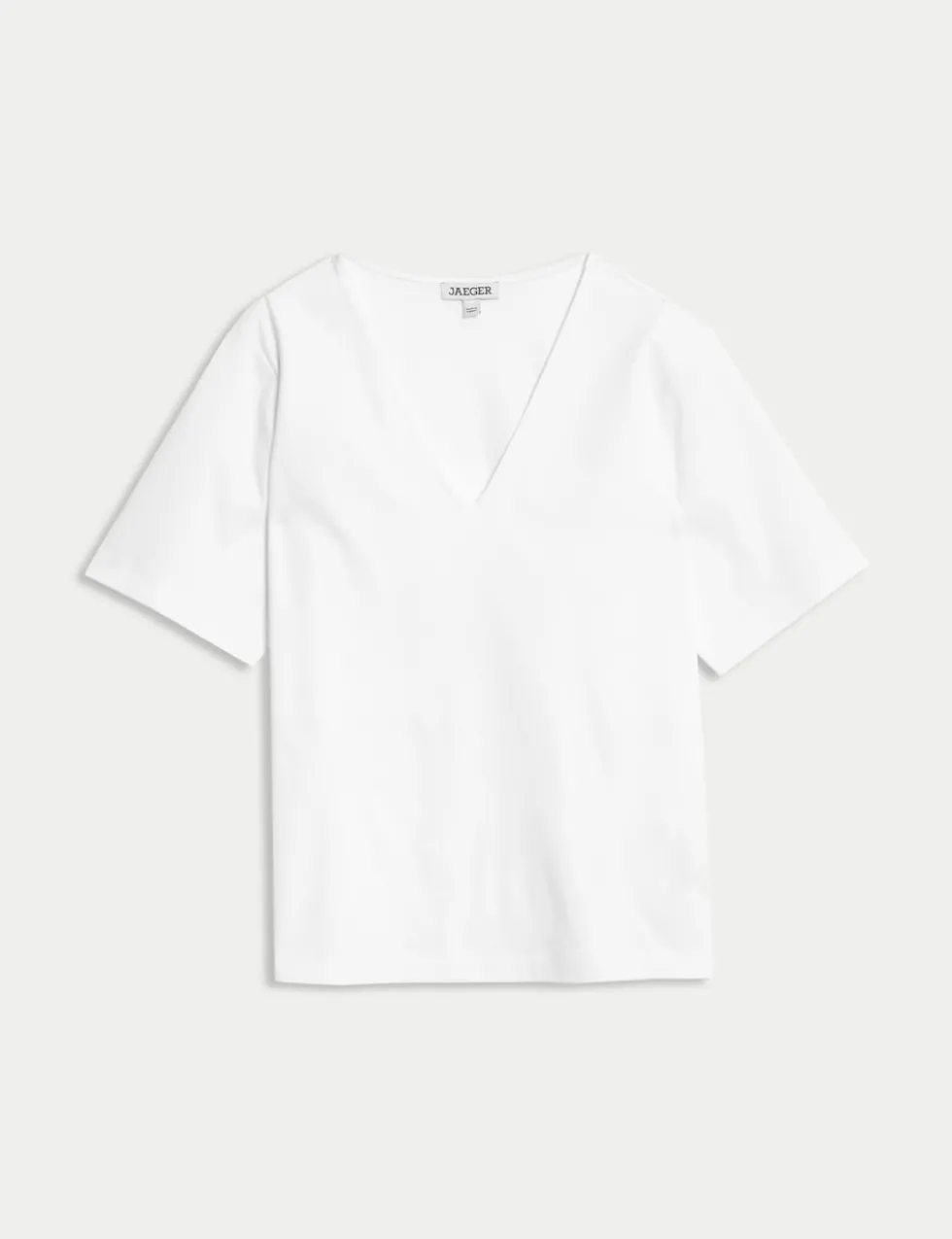 Mercerised Cotton V-Neck Boxy T-shirt
