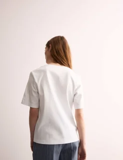 Mercerised Cotton V-Neck Boxy T-shirt