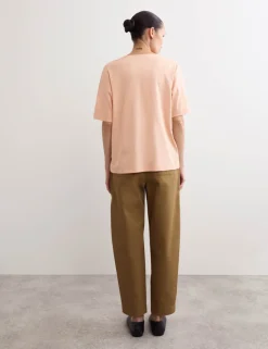Mercerised Cotton V-Neck Boxy T-shirt