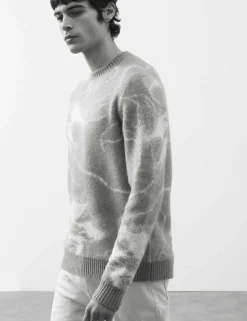 Merino Mohair Blend Pattern Crew Neck Jumper
