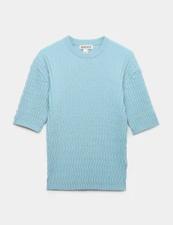 Merino Rich Textured Knitted T-Shirt