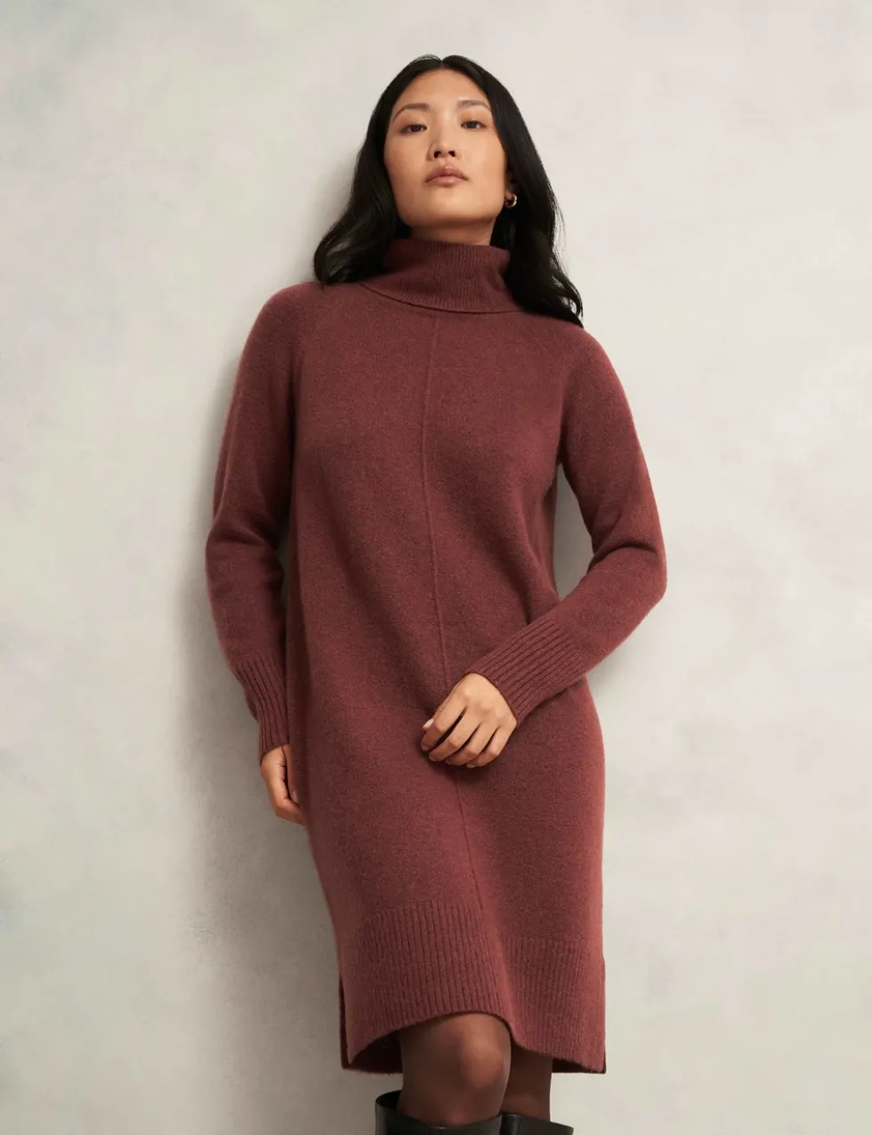 Merino Wool Blend Knitted Dress with Alpaca