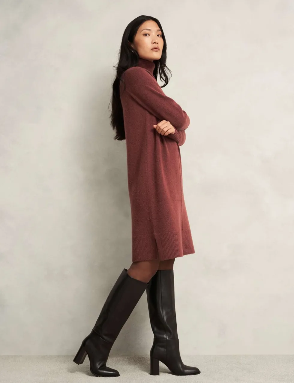 Merino Wool Blend Knitted Dress with Alpaca
