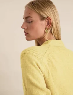 Merino Wool Blend V-Neck Cardigan