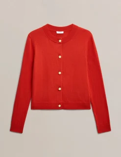 Merino Wool Rich Button Front Cardigan