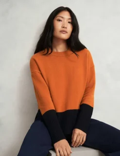 Merino Wool Rich Colour Block Jumper