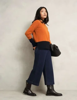 Merino Wool Rich Colour Block Jumper