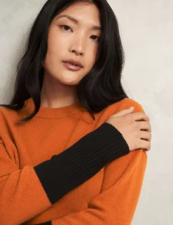 Merino Wool Rich Colour Block Jumper