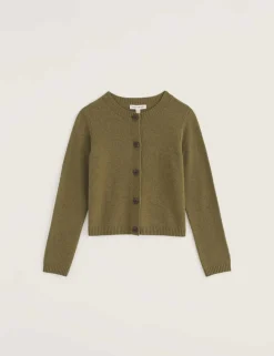 Merino Wool Rich Crew Neck Cardigan