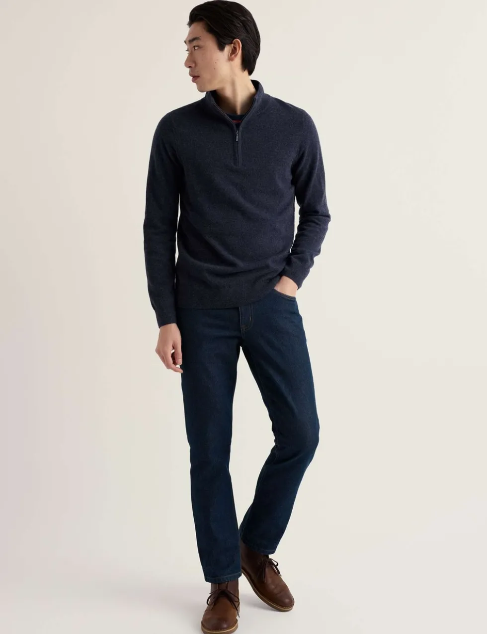 Merino Wool Rich Half Zip Jumper