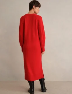 Merino Wool Rich Knitted Midi Jumper Dress