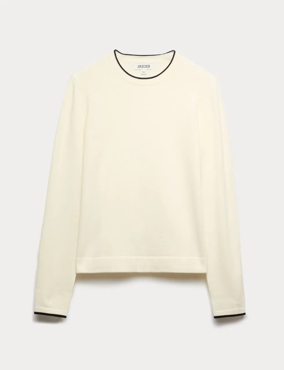 Merino Wool Rich Tipped Crew Neck Jumper