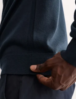 Merino Wool with Silk Half Zip Jumper