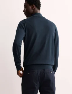 Merino Wool with Silk Half Zip Jumper