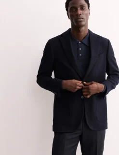 Merino Wool with Silk Knitted Polo Shirt